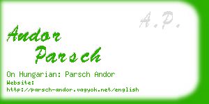 andor parsch business card